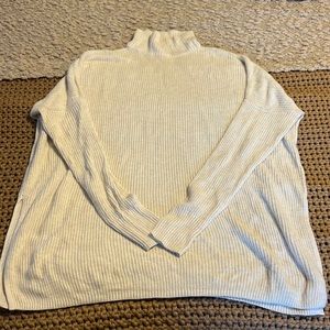 Cream Mockneck Knit Sweater